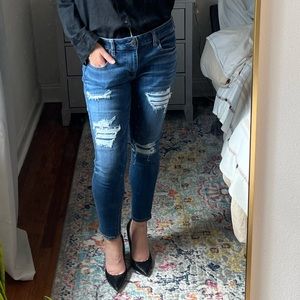American Eagle Super Stretch Jegging Distressed Denim Size 14 Short